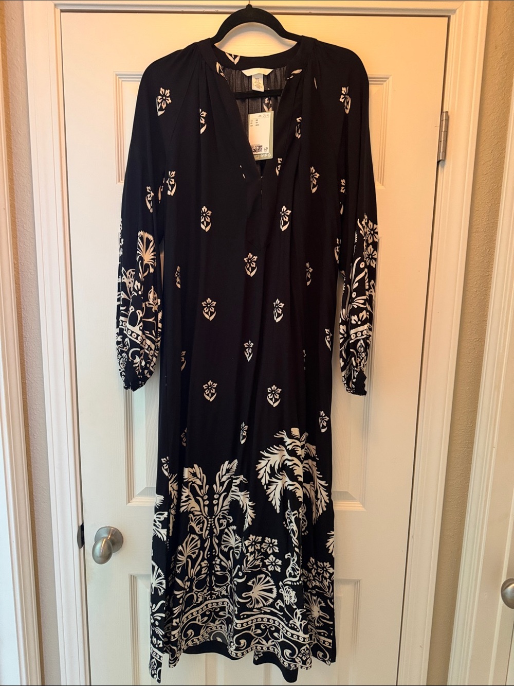 H&M Black and Cream Maxi